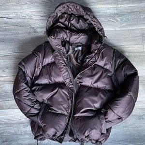 NWOT chocolate brown puffer jacket